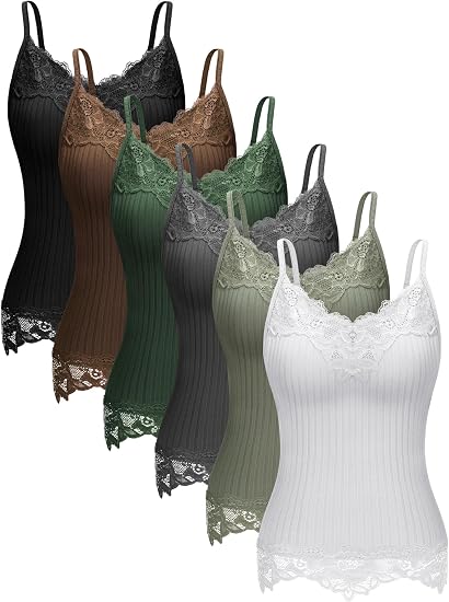 Fourluoo Women's Long Lace Tank Tops Camisole - skull tank tops