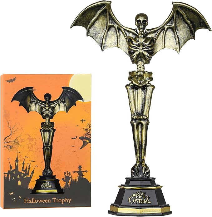 Ddaowanx Halloween Party Supplies - Best Costume Skeleton Trophies for Adults Contest Awards Prizes Halloween Party Decorations- 1 Pack - sugar skull costume