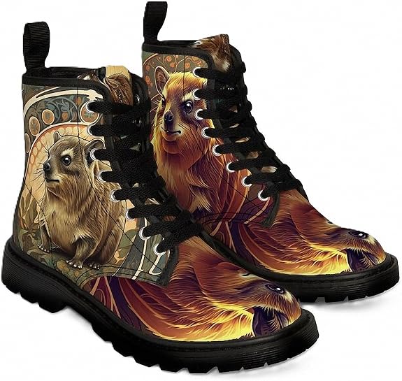 Women Printed Ankle Boots with Jellyfish Girl Skull Mushroom Ocean Natural Scenery Stylish Platform Lace-up Leather Combat Booties Casual Everyday Party Halloween Christmas - sugar skull boots