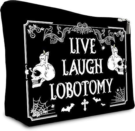 Dark Goth Travel Makeup Bag Funny Skull Cosmetic Bag for Women - skull suitcase