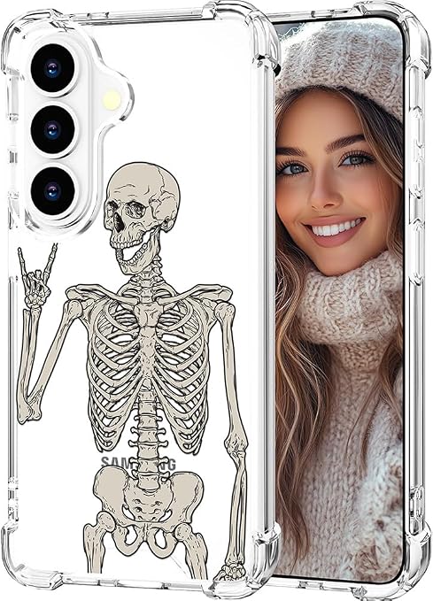 Hungo for Samsung Galaxy S26+ Plus Case (Clear Skull Skeleton) - Skull phone case