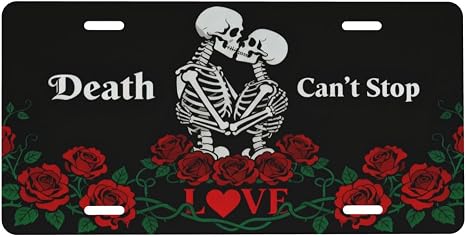 Skull Rose Love Front License Plate Car Decorative License Plates - skull plate