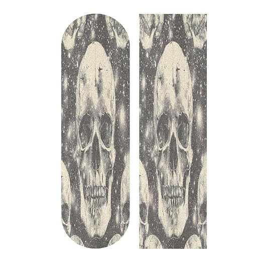 Skull Skateboard Grip Tape Non-Slip Wear-Resistant Skateboard Special Tape, Not Easy to Fall Off Sandpaper to Create an Exclusive Cool Skateboard, 33.1X9.1 in - skull sticker