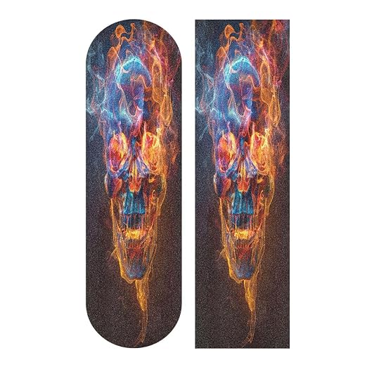 Skull Skateboard Grip Tape Non-Slip Wear-Resistant Skateboard Special Tape, Not Easy to Fall Off Sandpaper to Create an Exclusive Cool Skateboard, 33.1X9.1 in - skull sticker