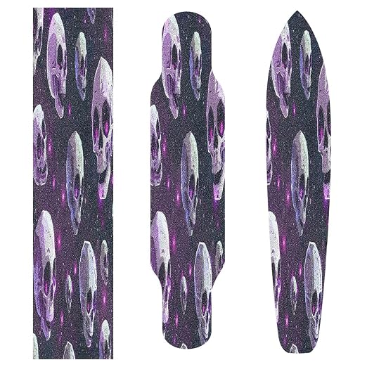 Skull Skateboard Grip Tape Non-Slip Wear-Resistant Skateboard Special Tape, Not Easy to Fall Off Sandpaper to Create an Exclusive Cool Skateboard, 44.1X10.1 in - skull sticker