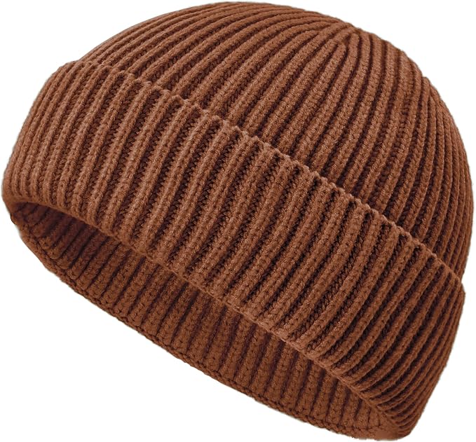 Wool Fisherman Beanies for Men Knit Fall Winter Beanie Hat Skull Cap - skull watch