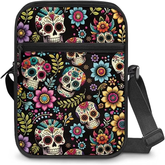 Crossbody Purse for Women Small Messenger Tote Bags Mini Wallet Zipper Shoulder Handbags with Adjustable Strap - sugar skull handbags for sale