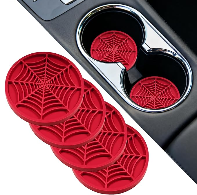 Spider Web Car Cup Holders, Car Cup Holder Coasters, 4PCS - skull coaster