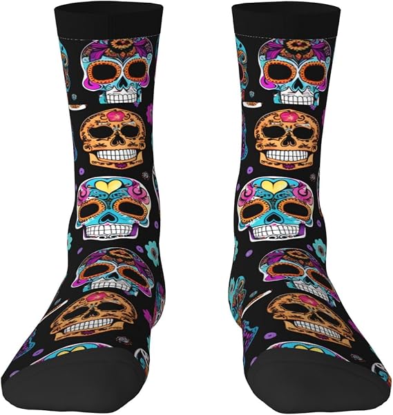 Sugar Skull Print Adult Socks For Men And Women, Stretchable Socks For Daily & Sports Wear - sugar skull costume