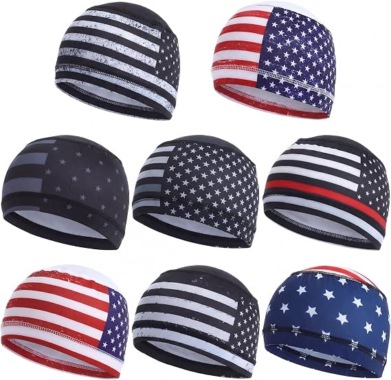 Geyoga 8 Pcs Skull Cap Sweat Wicking Helmet Liner Beanie - skull helmet