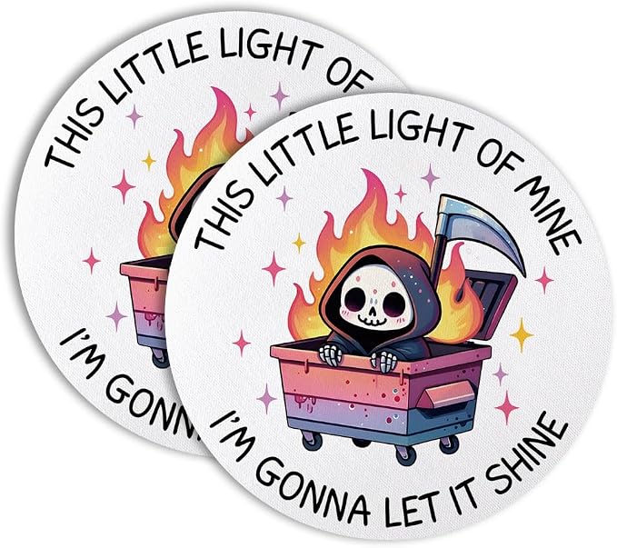 This Little Light of Mine I'm Gonna Let It Shine 2 Coffee Coasters - skull coaster