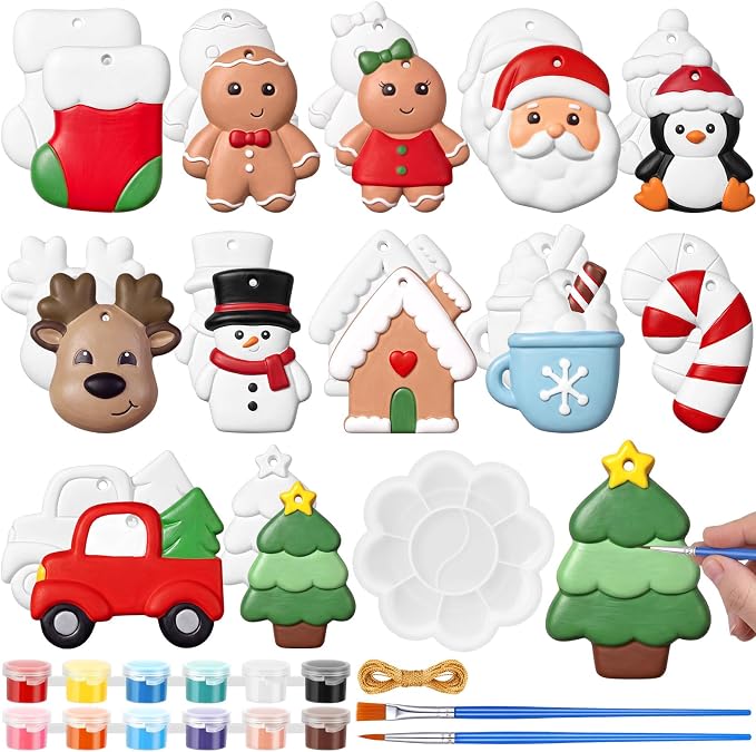 Soulchen 24 Sets Christmas Ceramic Painting Kit - skull painting
