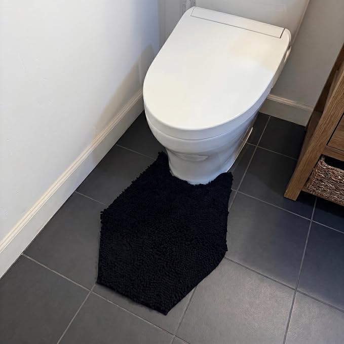 Coffin Toilet Rug Chenille Bath Mat, 24x20 Inches - skull toilet mat