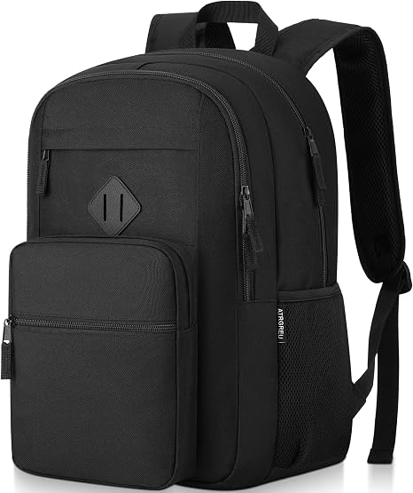 Black Backpack, School Backpak for Teen Boys Girls, Lightweight Classic Student Bookbag, Daily-use Men and Women Travel Laptop Backpack Fits 15.6 Inch Notebook - skull backpack