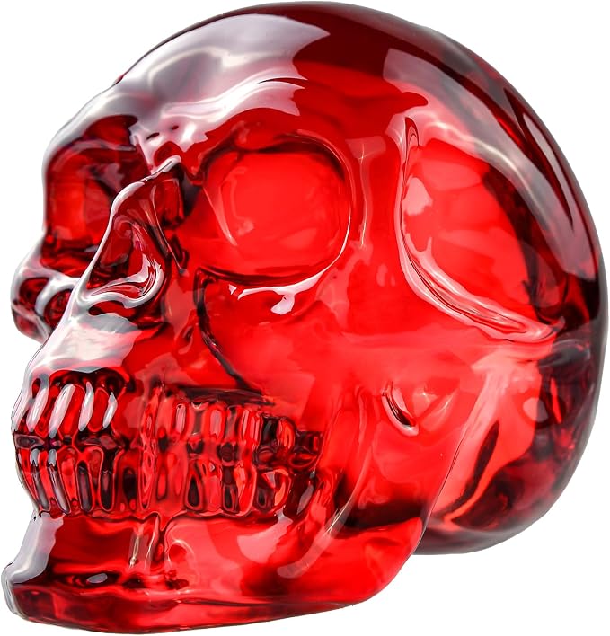 2.5" Red Crystal Skull Figurines for Halloween/Day of the Dead - skull figurine