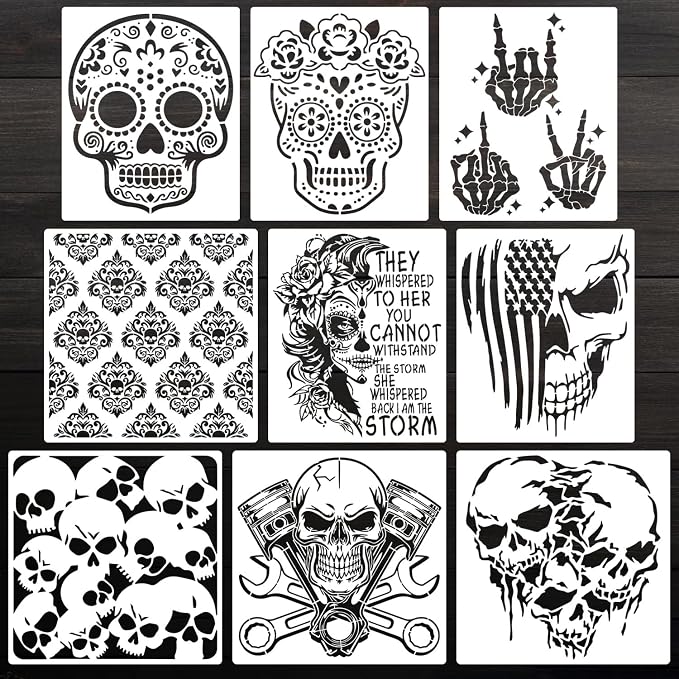 Skull Stencil Skull Stencils for Painting 12" - skull wall art