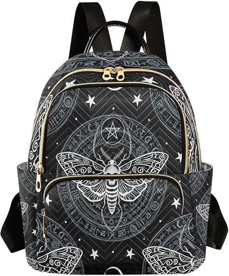 ALAZA Gothic Skull Butterfly Black Mini Backpack Purse for Women Travel Bag Lightweight Shoulder Bag Fashion Dayback - sugar skull handbags for sale