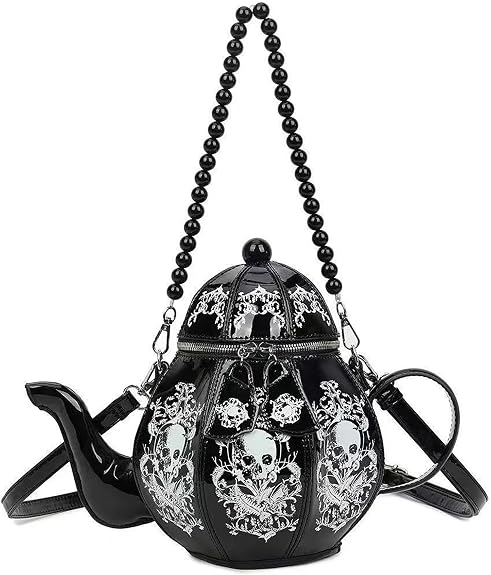 Tea Party Purse Lolita Floral Crossbody Handbag for Women - sugar skull handbags for sale