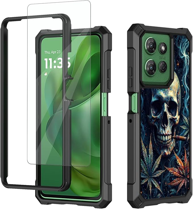 for Moto G 5G 2025/2026 & Moto G Play 2026 Case with Screen Protector - Skull phone case