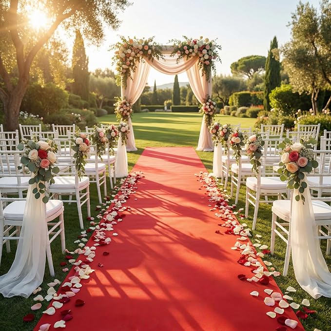 Disposable Aisle Runner, Red, 3x100 Feet - skull carpet