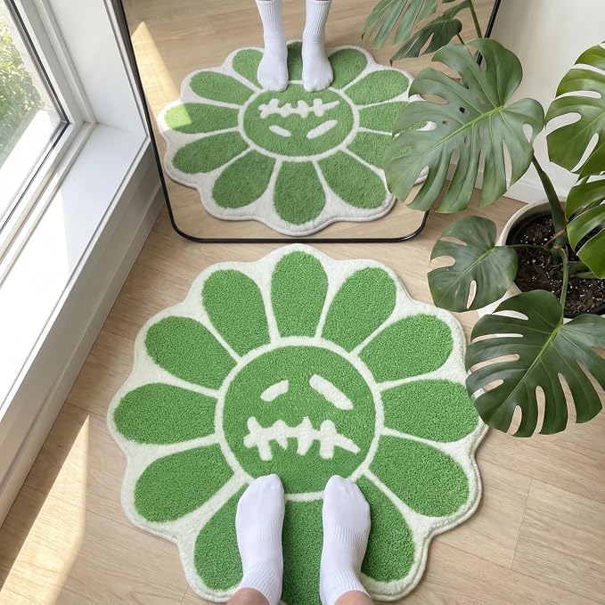 Trippy Happy Face Rug Cool Rugs Graphic Design Tufted Bathroom Rugs - skull toilet mat