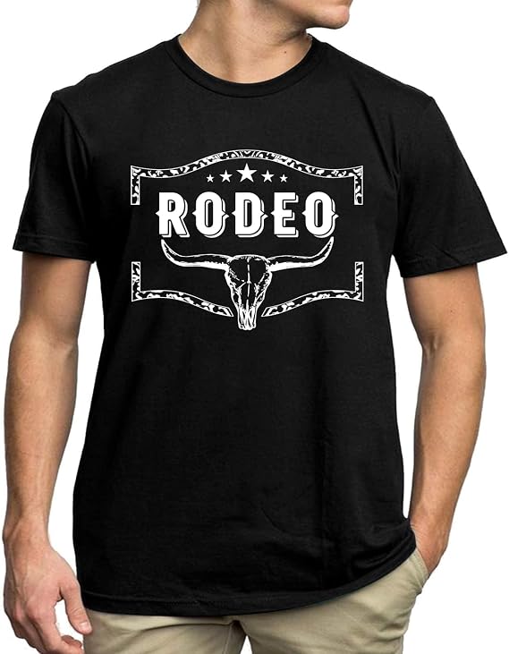 Western Shirts for Men Rodeo Cow Skull Cowboy Vintage Graphic Tees - skull jacket