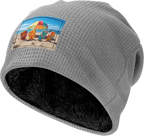 Beanie for Men Women Warm Knitted Winter Hats Slouchy Beanies Colorful Flip Flops Beach Ball Ski Hats Cuffed Skull Cap - sugar skull costume