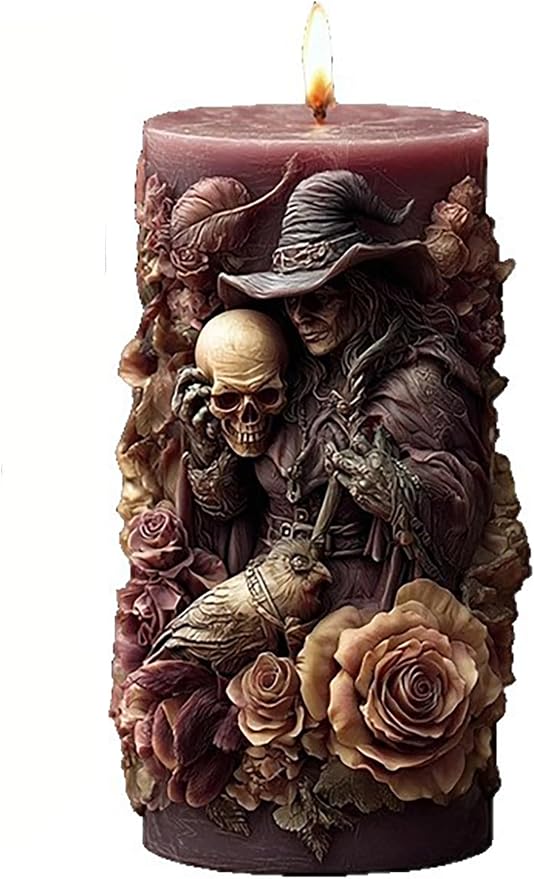 Skull Flower Mold - Cylinder Molds Silicone Wave Spiral Candle Mold - Silicone Resin Casting Molds for Candle & Resin & Soap Craft Supplies - skull ashtray