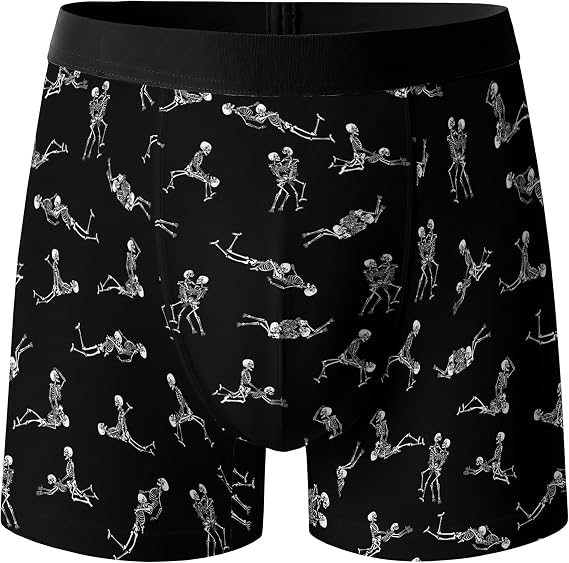 Anhlfyu Mens Boxer Briefs Funny Underwear Boxers Fun Novelty Underwear Boxer Briefs - skull swimsuit