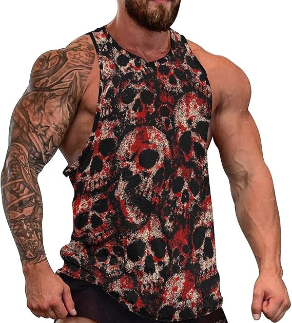 Blissboy Funny Skull Graphic Tank Top Novelty Sleeveless Shirt - skull tank tops