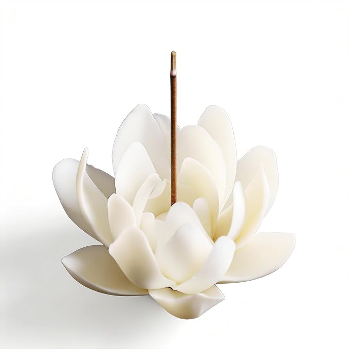 Incense Holder for Sticks,Incense Stick Holder,White Lotus Incense Burner - skull incense burner