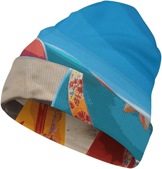 Winter Warm Beanies Hat for Daily Outdoor Flip Flops Beach Ball Knit Hat for Women Men Windproof Cuffed Cap Winter Knitted Skull Cap - sugar skull costume