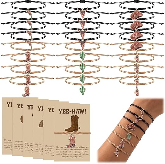 24 Sets Adjustable Bracelet Pendant with Card for Charm Bracelet Wristband Accessories Jewelry Gift - sugar skull boots