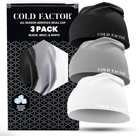 COLD FACTOR All Season Beanies – Sweat & Moisture Wicking, Breathable, Helmet Liner for Running, Cycling & Outdoor Sports - skull helmet