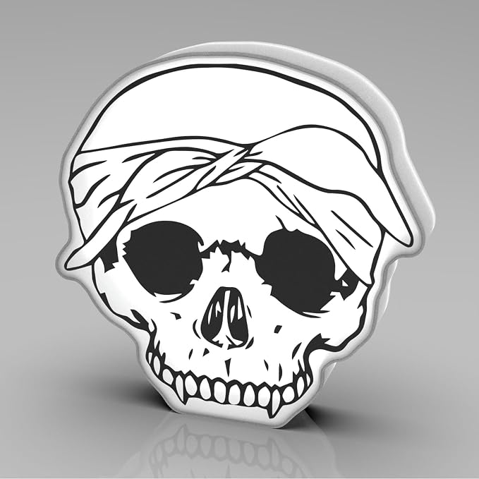 Allenjoy Pirate Skull Night Light Desk Lamp – Wall Mountable LED Lightbox Sign, Home Office Room Decor, Gifts for Men Teens Fans Brother Son