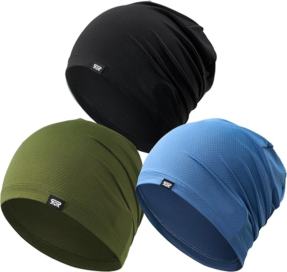 QINGLONGLIN Cooling Skull Cap Sweat Wicking Breathable for Men Women 3 Pack - skull helmet