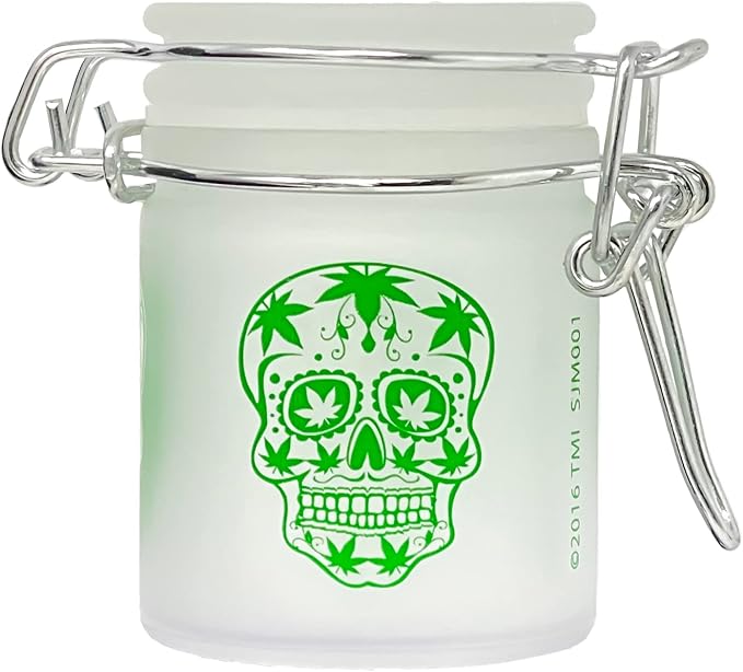 Myriads Ted Miller Innovation - 2.5" Glass Storage Jar (Sugar Skull) - skull backpack