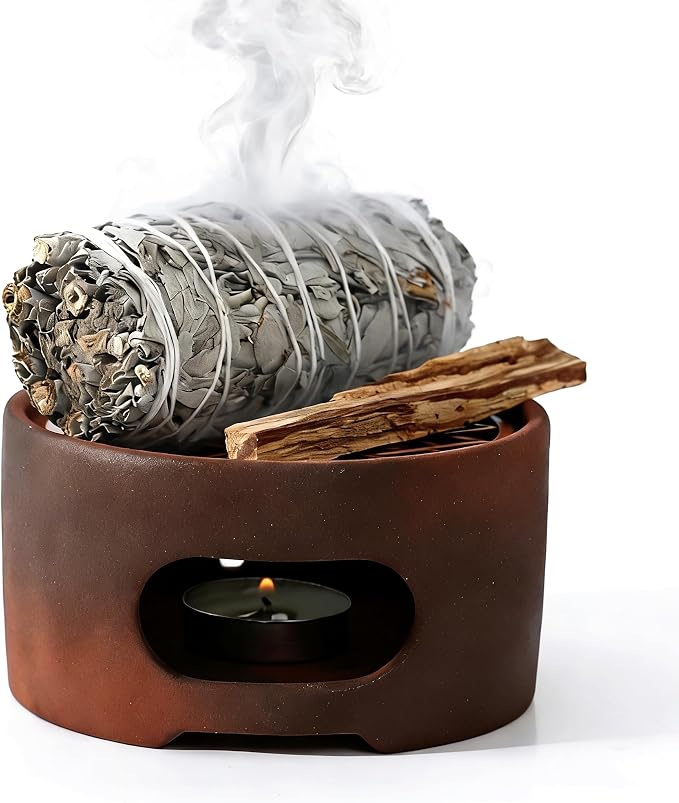 All-in-One Incense Holder for Palo Santo Sage Incense Sticks - skull incense burner