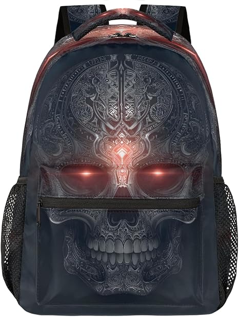 Pardick Kids Backpack for Girls Boys Vintage Skull Gothic Lightweight School Backpack for Kids Girls Boys Bookbags Elementary Toddler School Bags 14 inch Laptop Backpacks Casual Daypack,A-19 - skull backpack