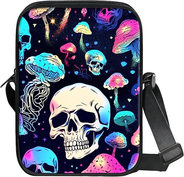 Crossbody Bag Shoulder Bag,with Zipper Closure and Small Sling Bag with Adjustable Strap Compact Messenger Bag - sugar skull handbags for sale