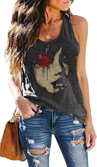 Gothic Distressed Summer Tank Tops for Women New York Graphic Shirts Vintage Grunge Sleeveless Racerback Tee - skull tank tops