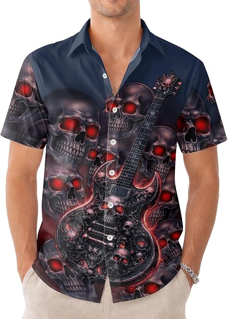 99TIMORO Movie Characters Halloween Shirt for Men Short Sleeve Top - skull tshirt