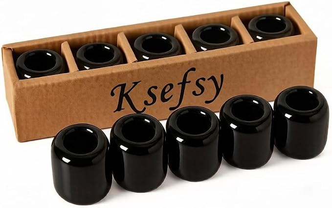 Black Ceramic Candle Holders, Set of 5 for Spell Candles - skull candle