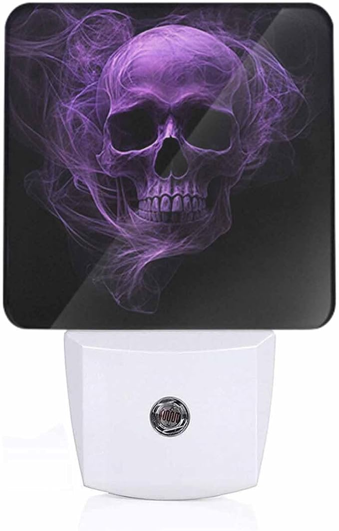Skull Night Light on A Spooky Night 0.5W Night Lights Auto LED Lamp Energy Saving Square Lights for Room Bedroom Bathroom