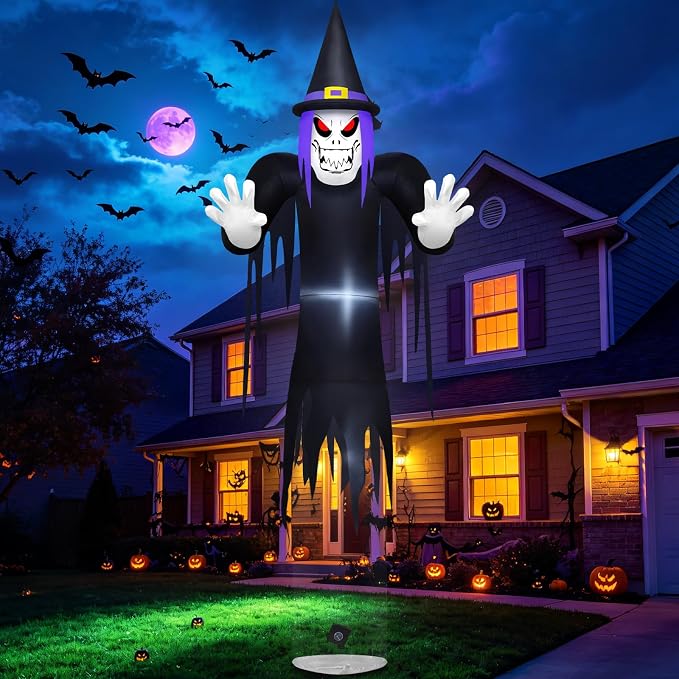Danxilu 12FT Gaint Halloween Inflatable Floating Witch Outdoor Decoration - skull inflatable
