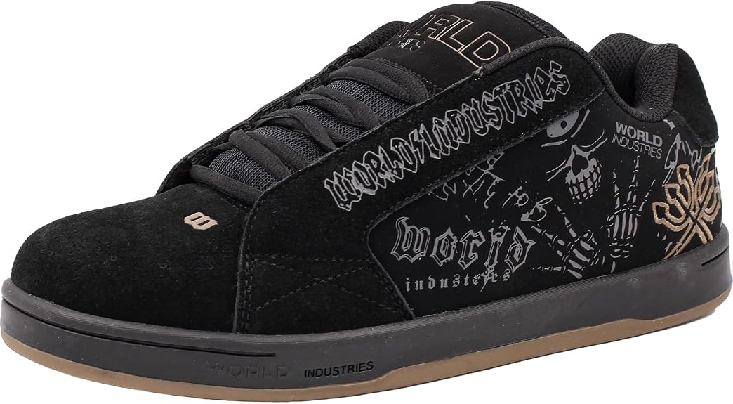 World Industries Men's Smith Bones Skate Shoes | Durable Suede Skateboarding Sneakers w/Ghillie Lacing & Cushioned Cup Sole - sugar skull boots