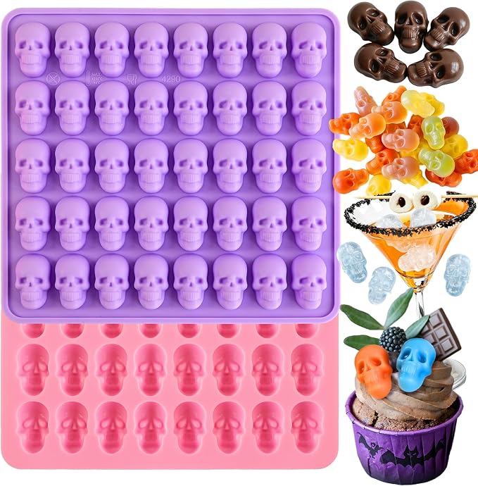 Mini Skull Mold, 2 Pack Halloween Skull Chocolate Candy Molds - skull ashtray
