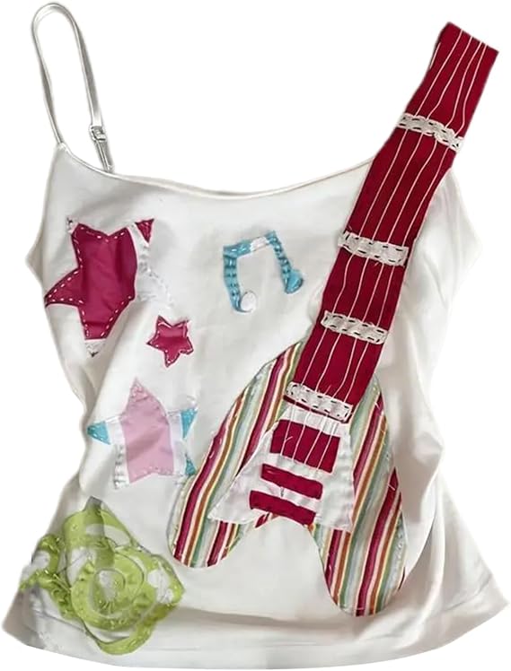 Punk Rock Concert Graphic Tank Tops Women Cute Summer Spaghetti Strap Sleeveless Crop Cami Y2k Grunge Emo Shirt - skull tank tops