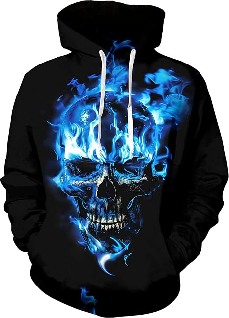 UNICOMIDEA Mens Hoodies with Pockets Men Novetly Sweatshirts S-XXL - skull hoodie