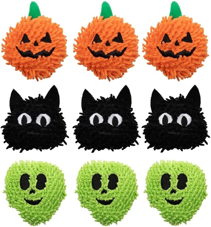 Fun Express Halloween Plush Dry Erase Eraser, Mini Whiteboard Erasers, 9 Pc - skull lamp